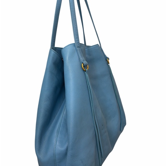 HOBO Kingston Pebbled Leather Convertible Tote Bag Blue Slouchy Hobo Purse - Picture 14 of 15